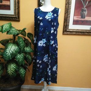 Lisa Jo Blue Floral Sleeveless Dress